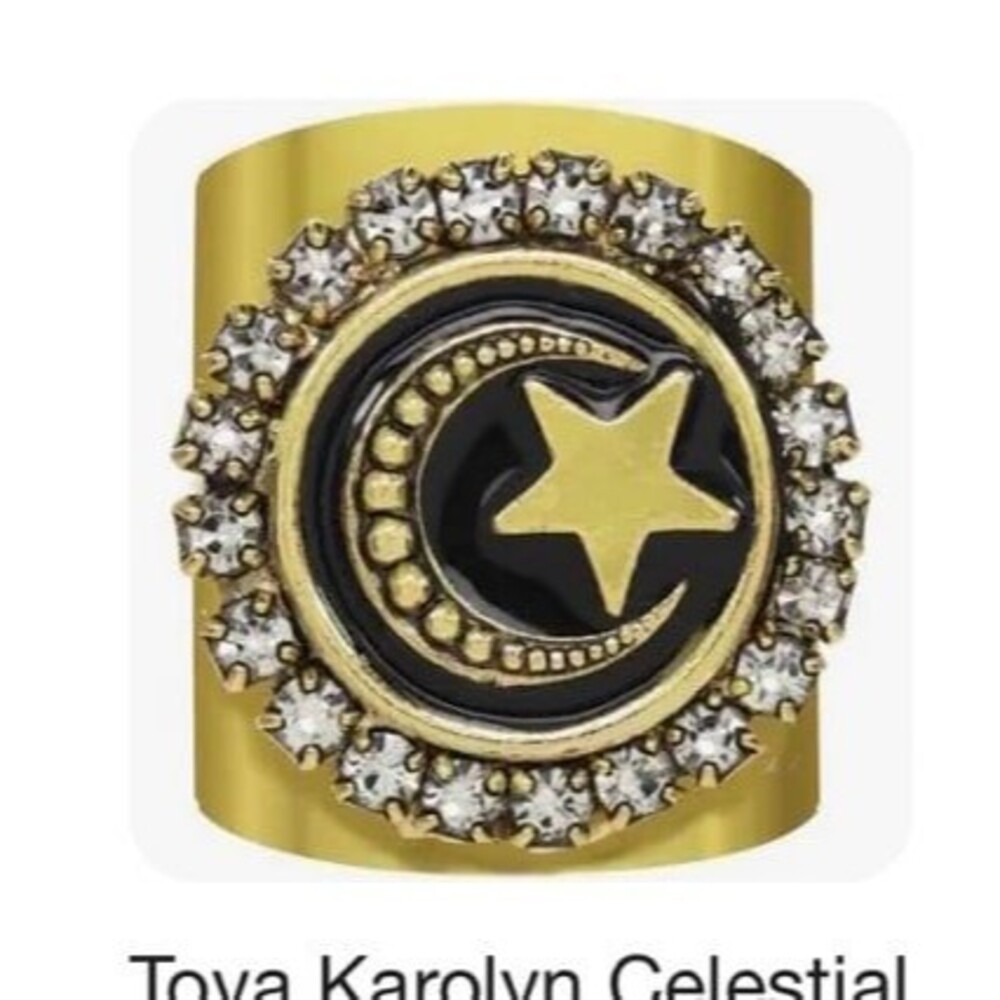 TOVA ring TOVA jewelry STAR MOON Karolyn Celestial ring NEW in bag crystals adju
